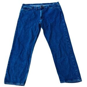 👖 Wrangler Relaxed Fit Blue Jeans Men’s 44x32 Classic Vintage Denim